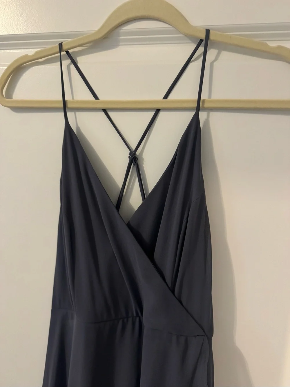 Elegant Slate Blue Spaghetti Strap Maxi Dress LULU in love forever dress - Picture 5 of 7